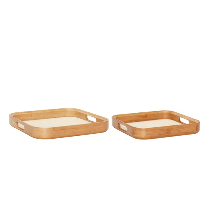 Hübsch tray 2-pack - Wood - Hübsch