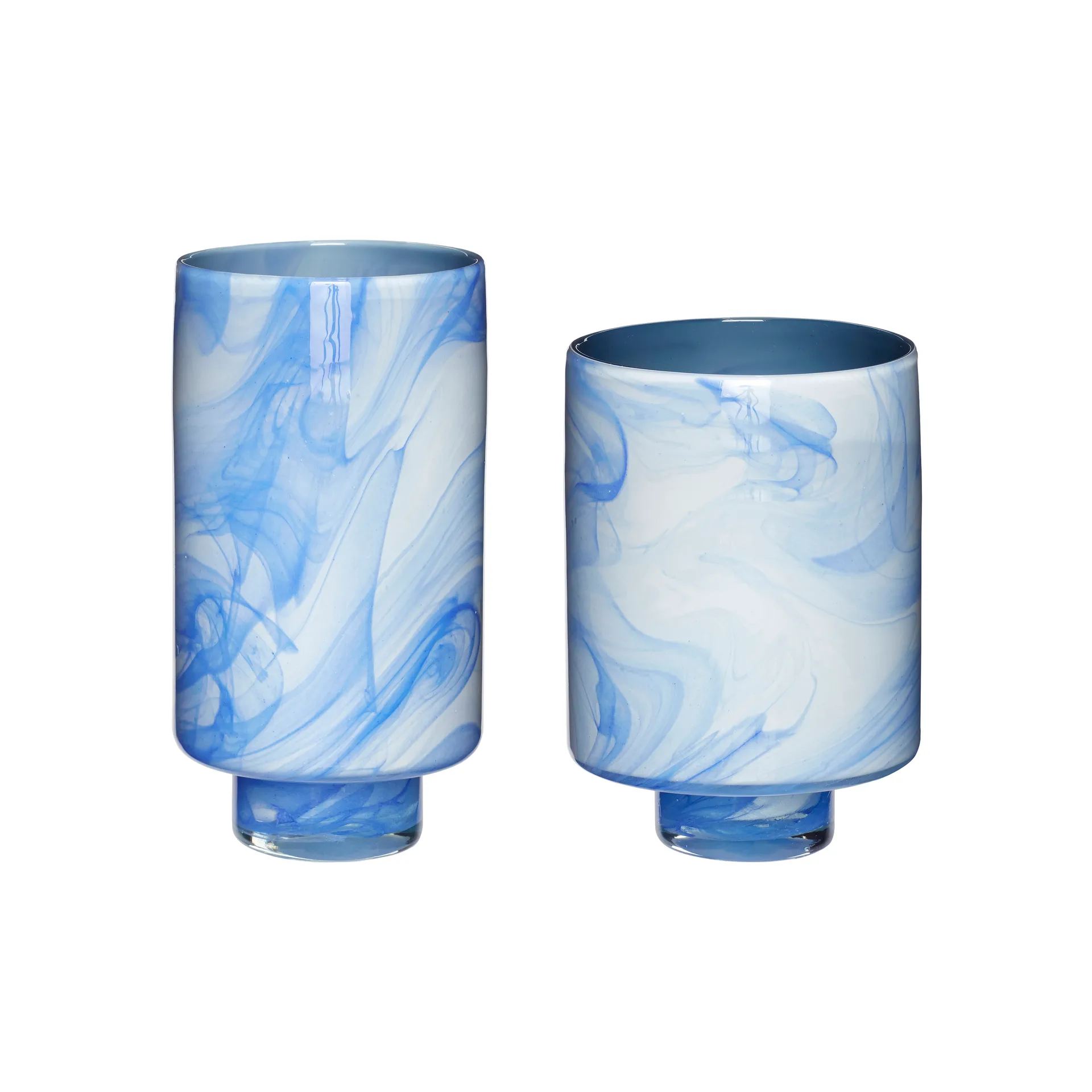 Hübsch vase 2-pack, White-blue Hübsch Interior