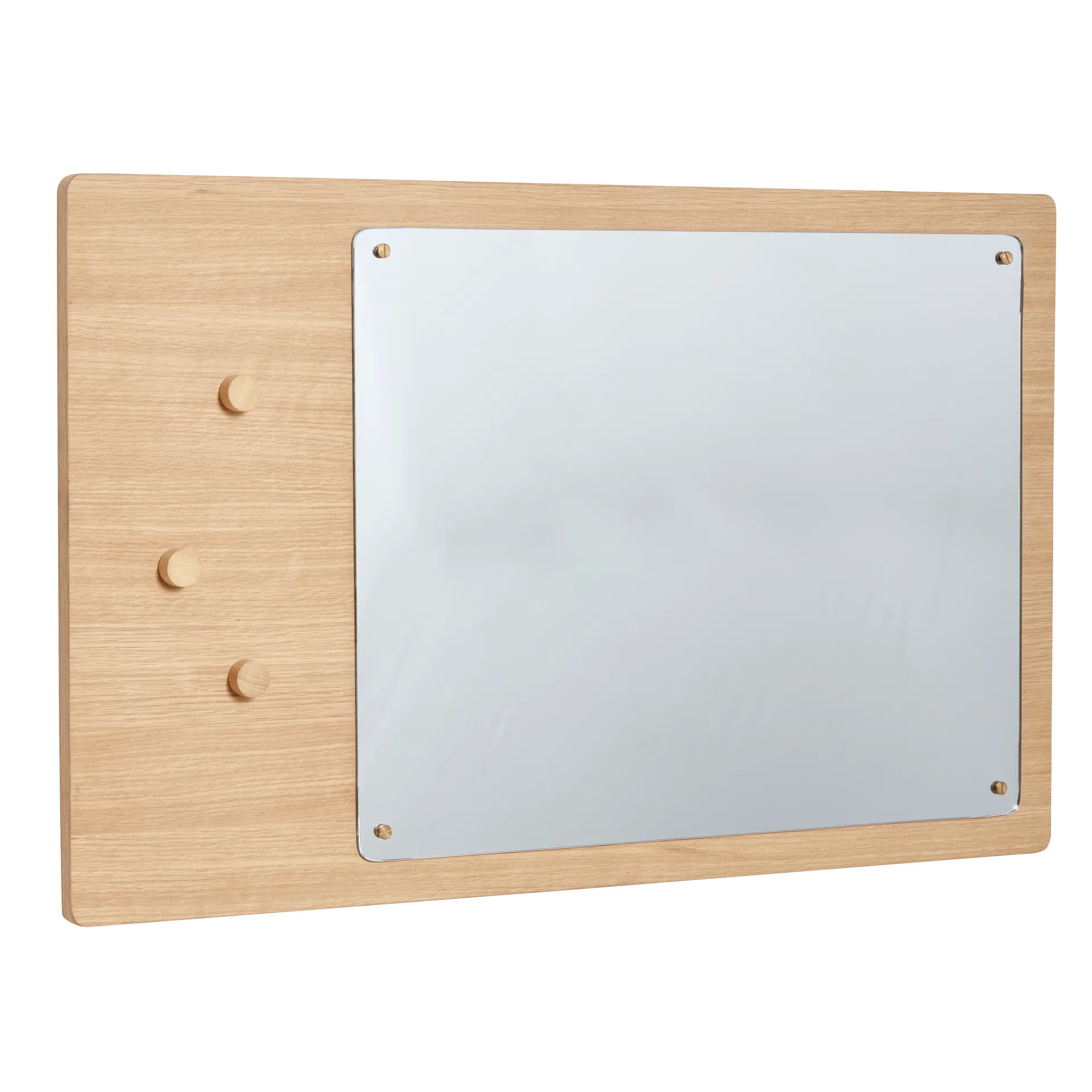 Hübsch wall mirror 80x50 cm, Oak wood Hübsch Interior
