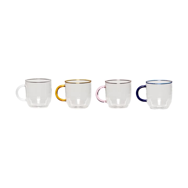 Kiosk glass mug set 4 pieces - Multicolor - Hübsch