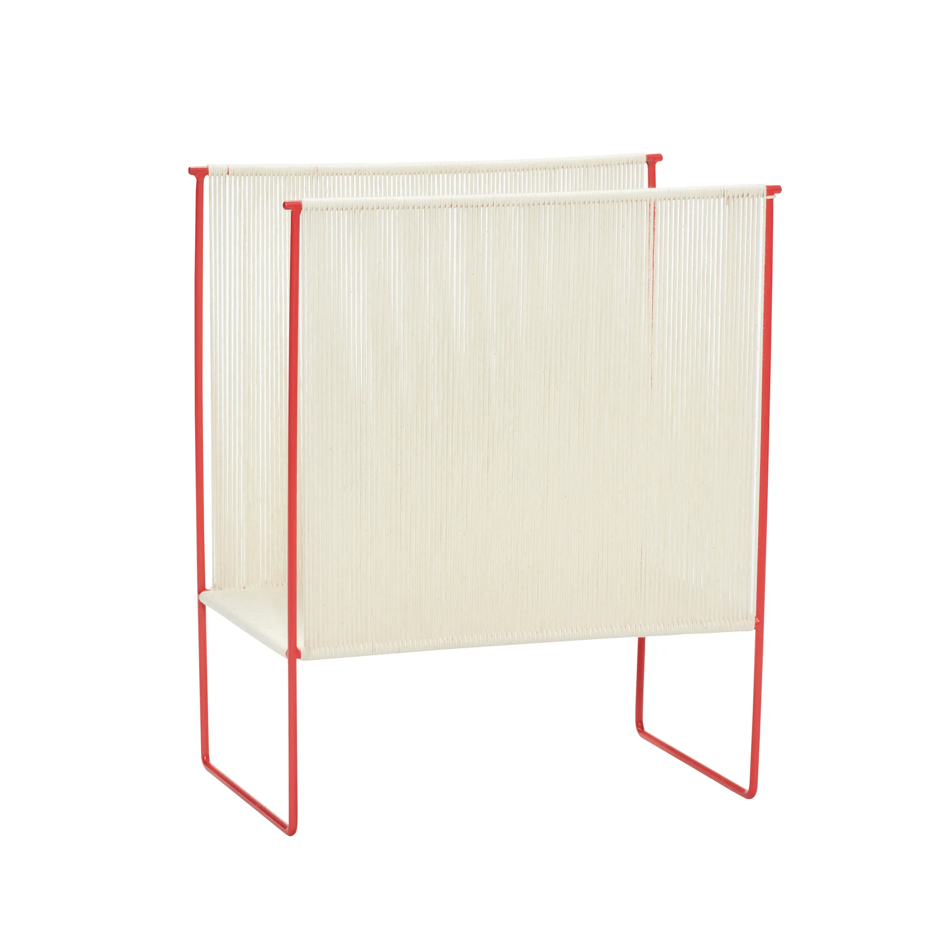 Magazine holder cotton cord, Metal-nature-red Hübsch Interior
