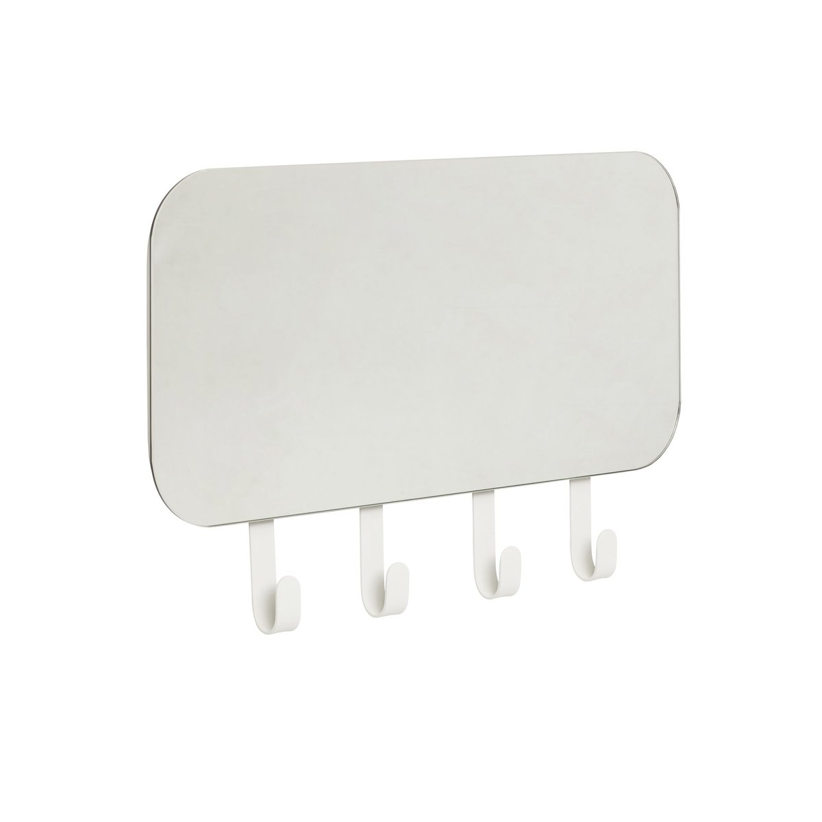 Hübsch Mirror with 4 hooks Metal-white