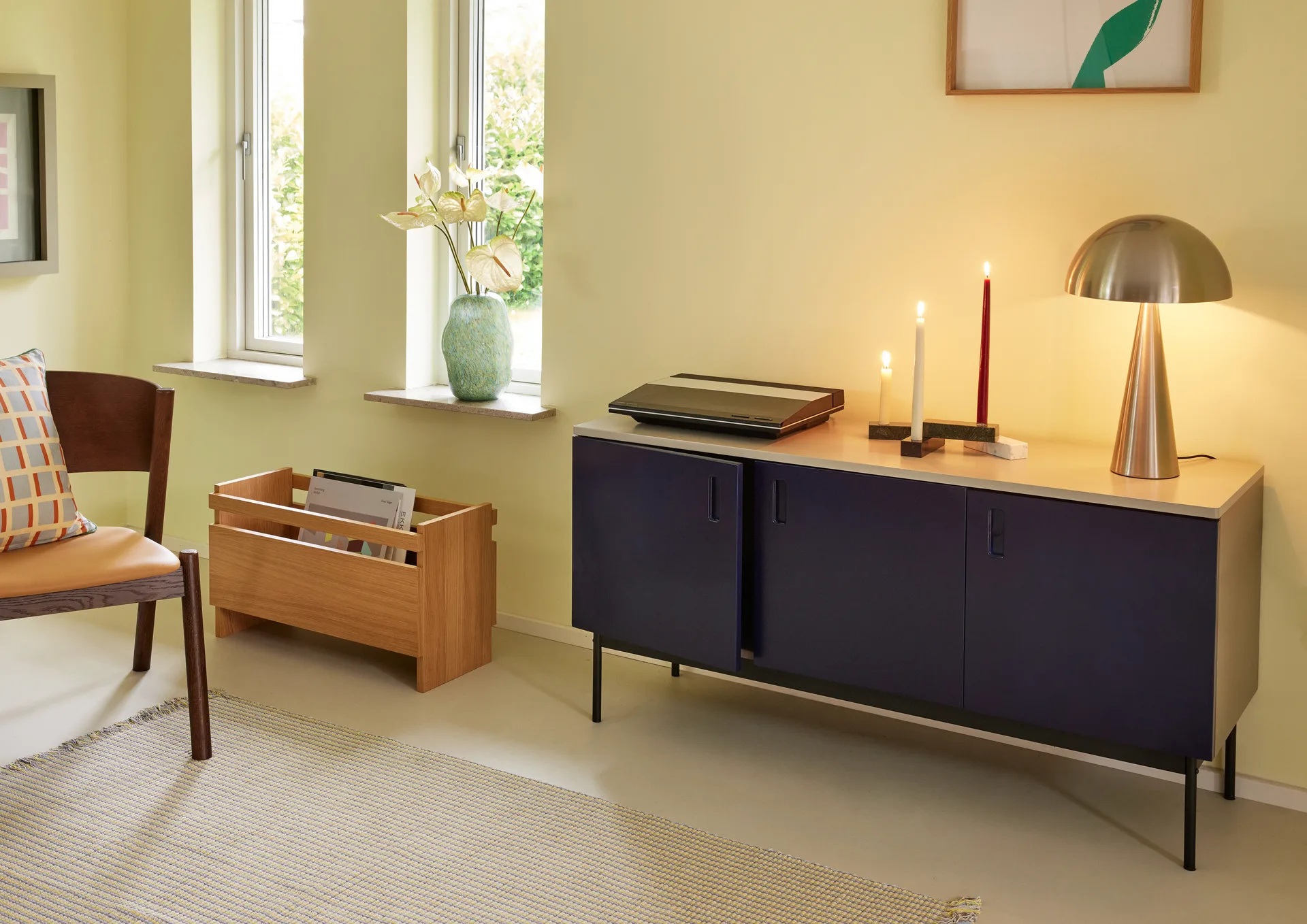 Mush table lamp pine, Nickel Hübsch Interior