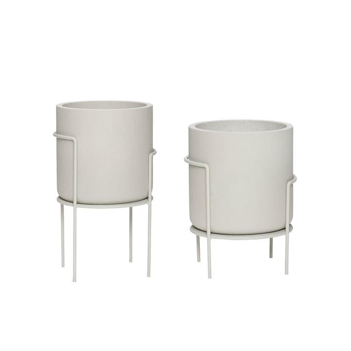 Pot with legs 2-pack - Gray - Hübsch