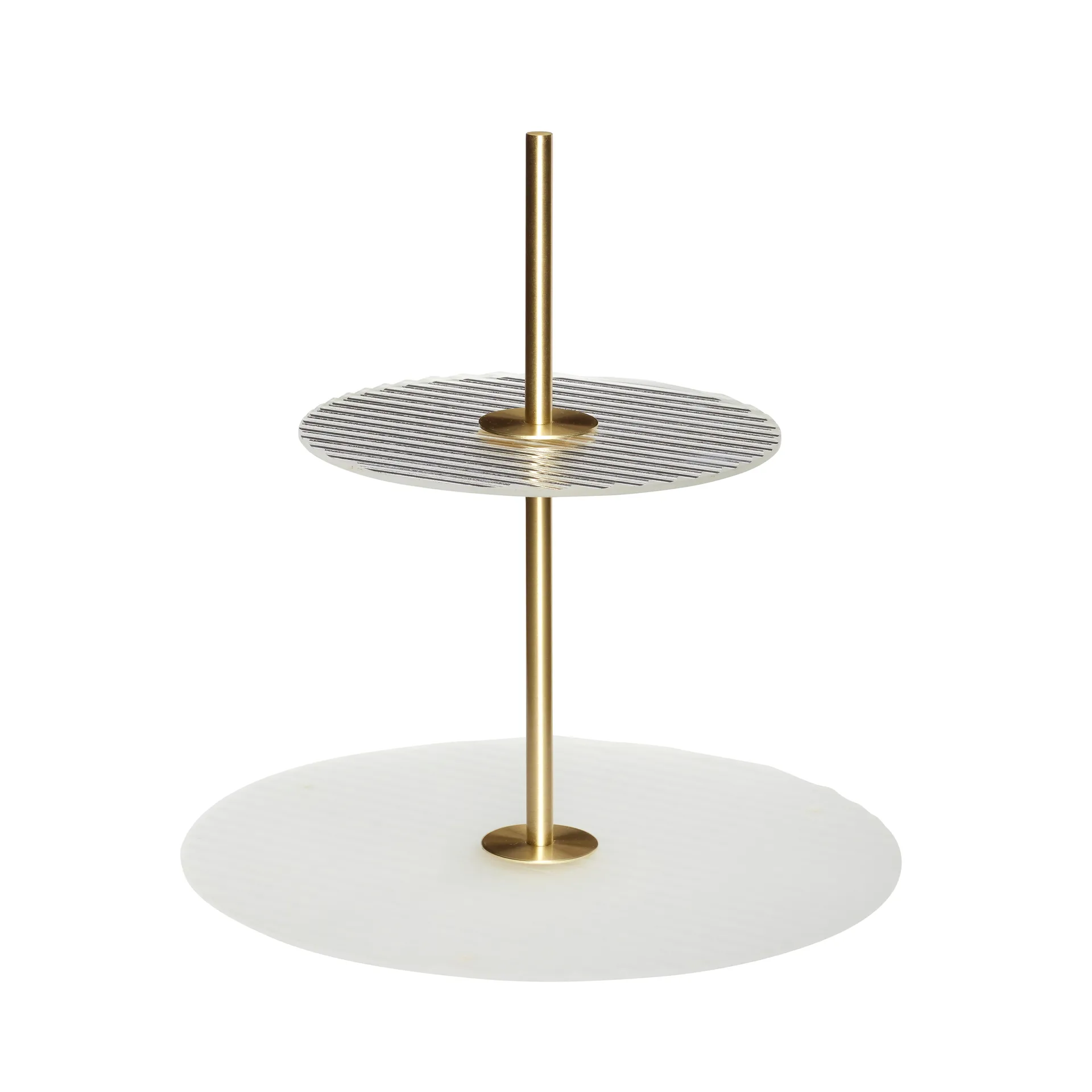 Ripple cake stand Ø30 cm, Glass-metal-frosted-clear-brass Hübsch Interior