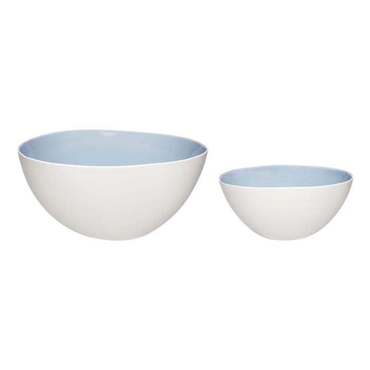 Serving bowls 2-pack - Gray-white - Hübsch