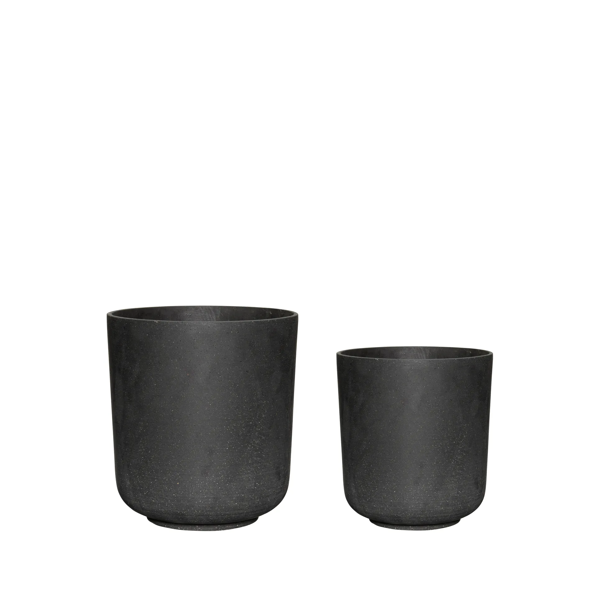 Stoneware pots 2-pack, Black Hübsch Interior