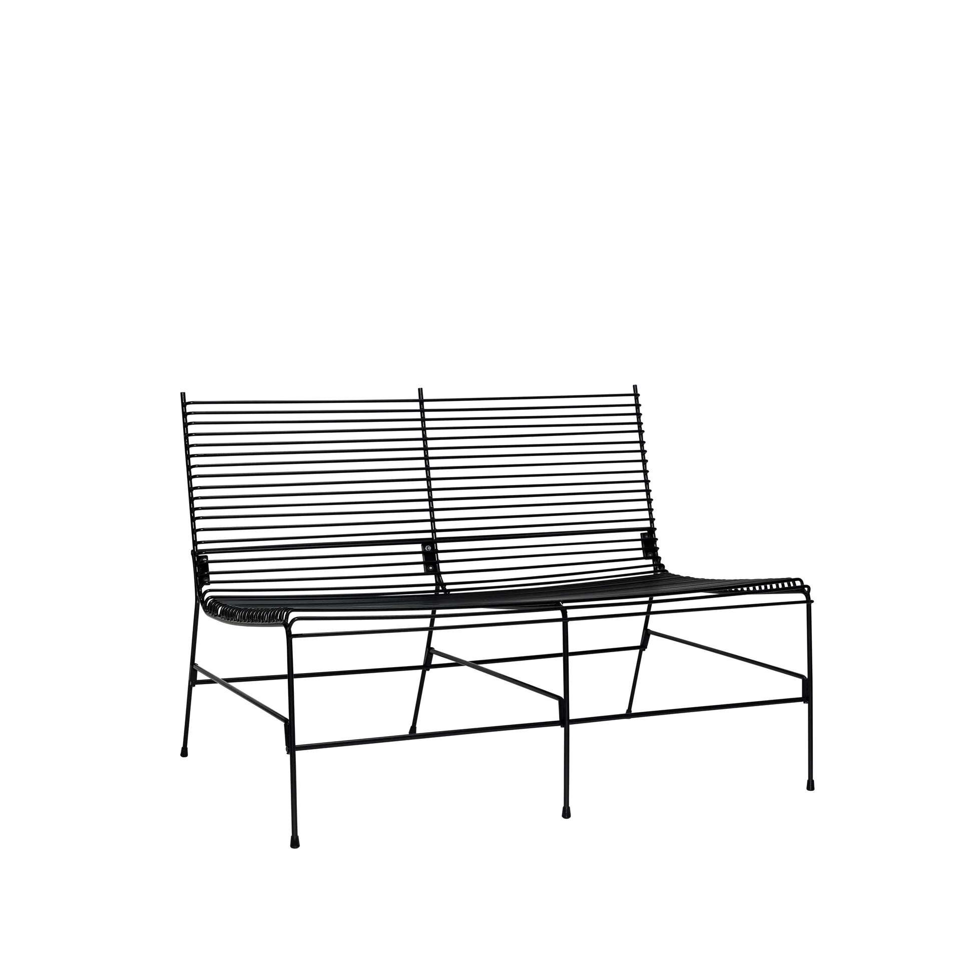 String bench outdoor 121x88 cm, Black Hübsch Interior