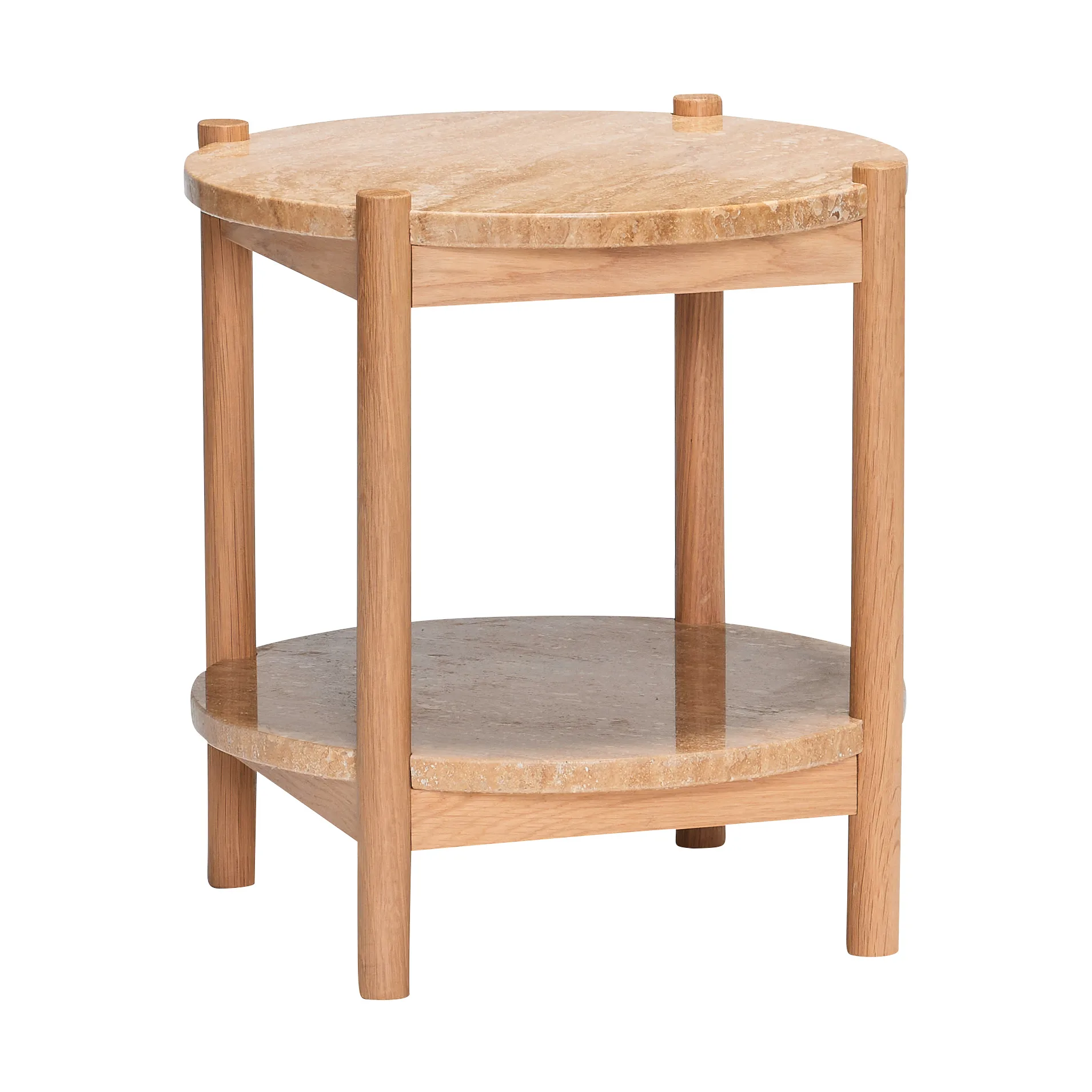Trava side table, Oak Travertine Hübsch Interior