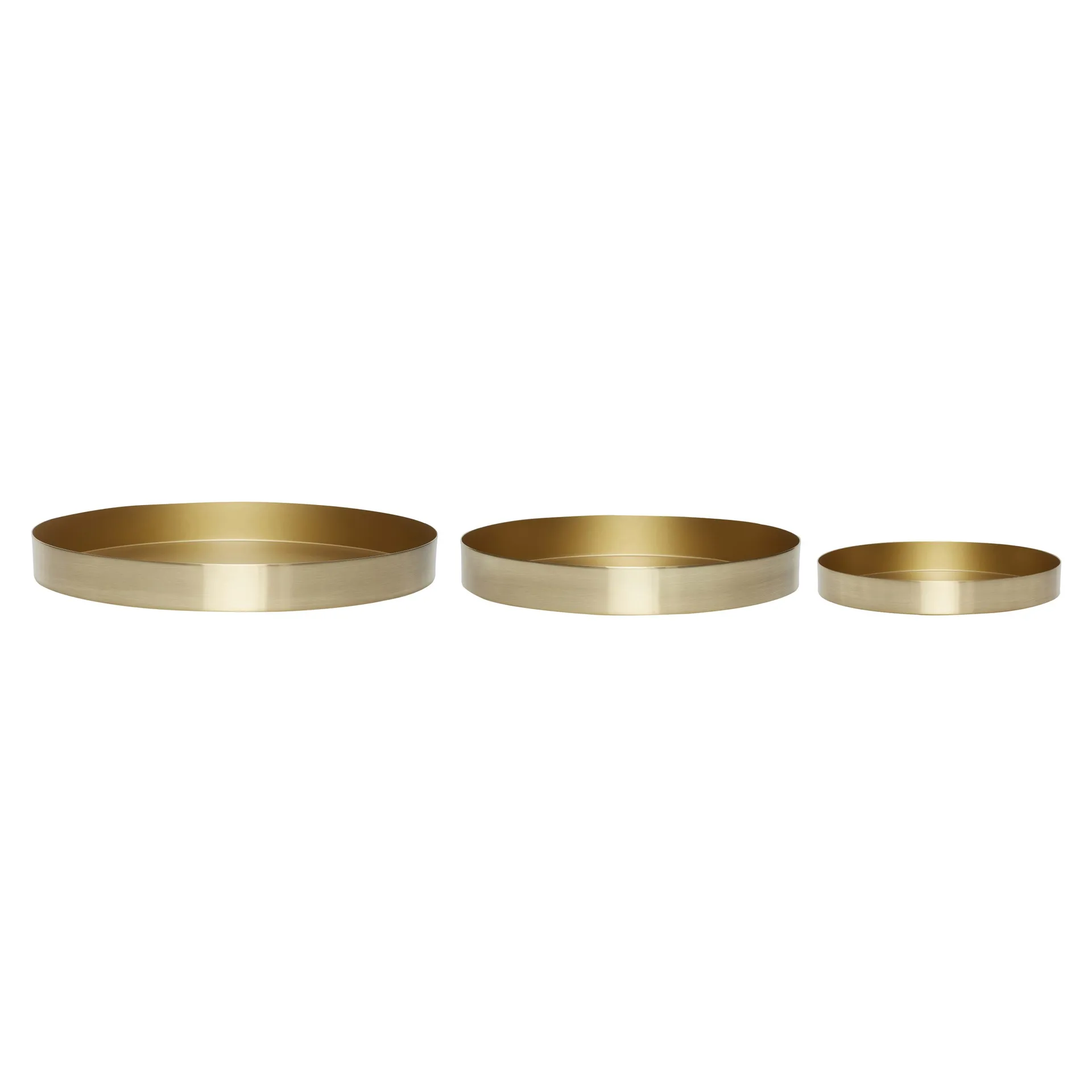 Tray 3-pack, Metal-brass Hübsch Interior