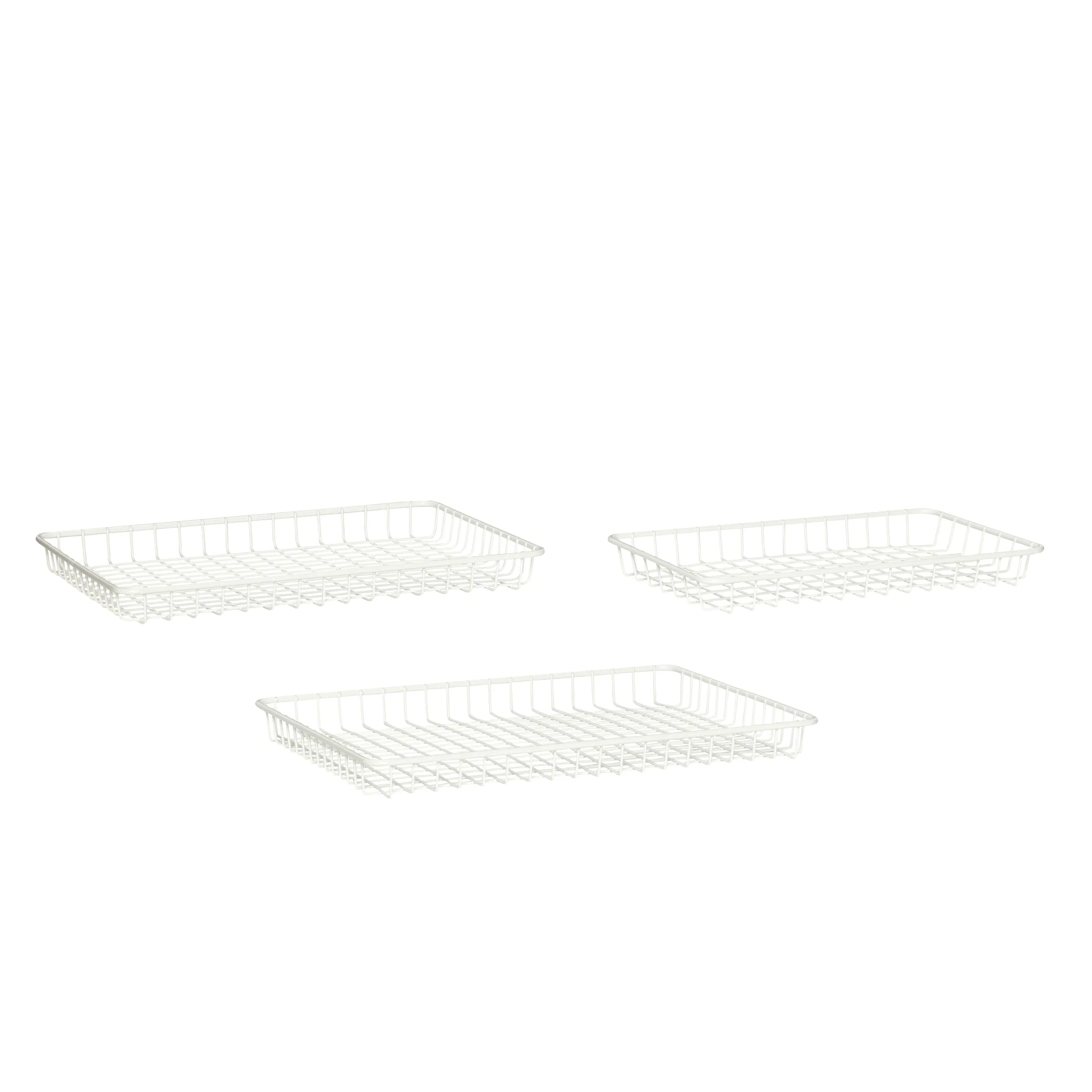 Tray 3-pack, White-metal Hübsch Interior