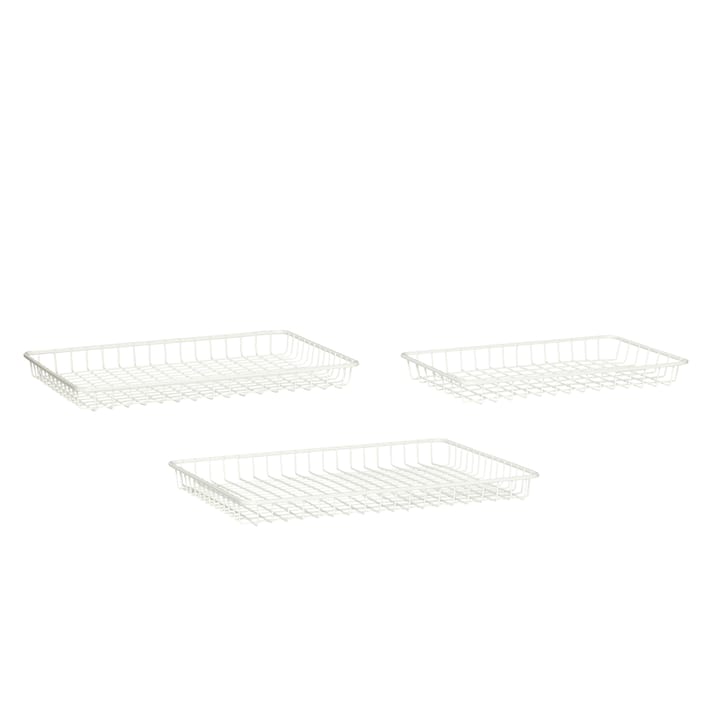 Tray 3-pack, White-metal Hübsch