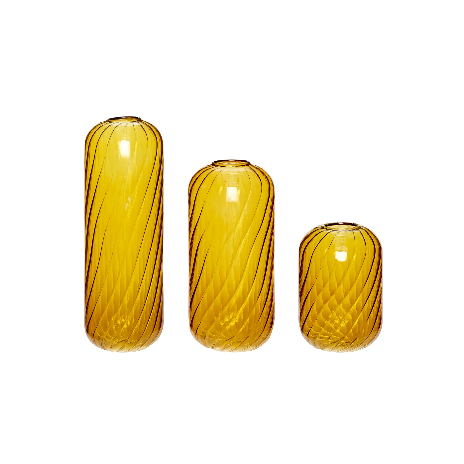 Vase 3-pack, Glass-amber Hübsch Interior