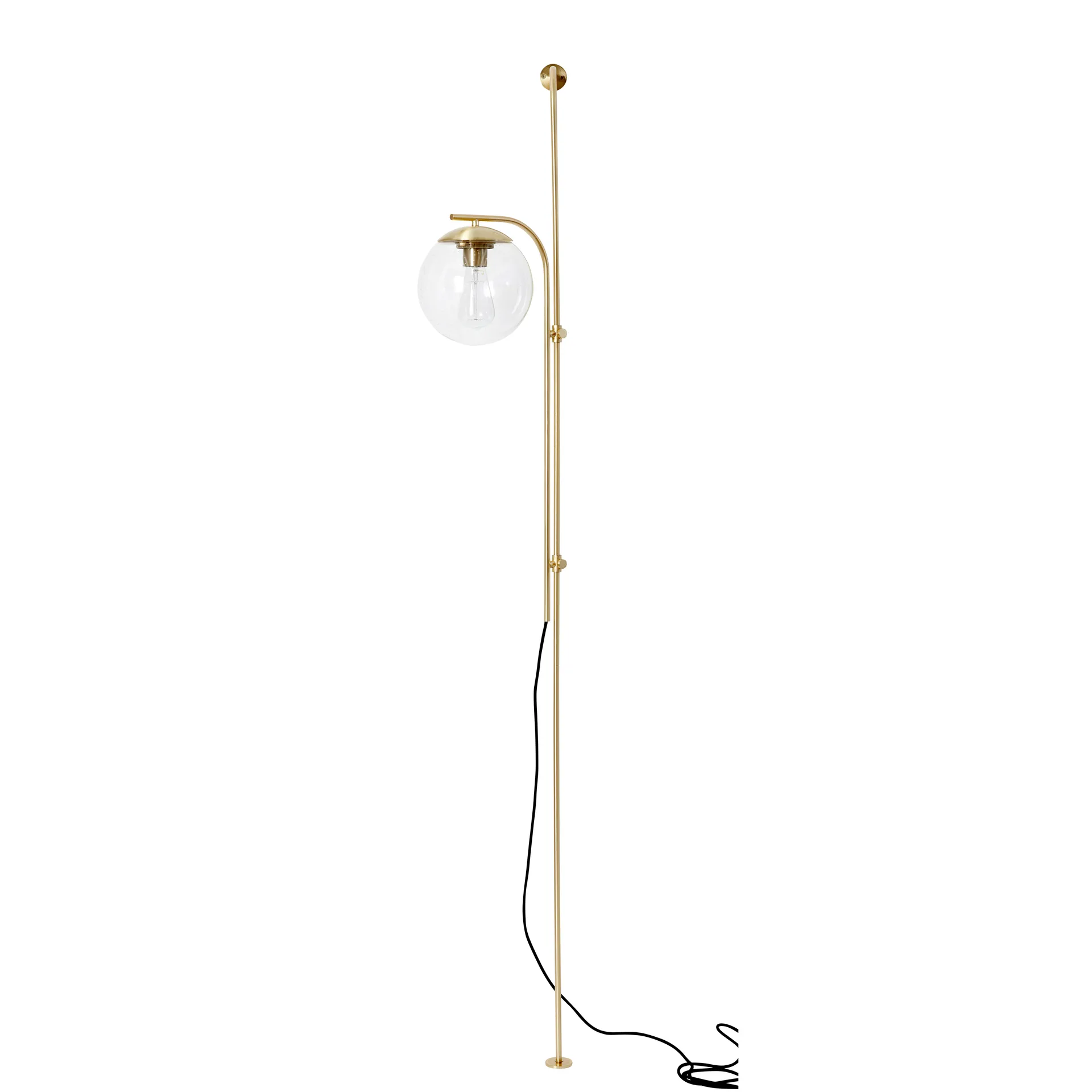 Wall lamp 182 cm, Metal-glass-brass-clear Hübsch Interior