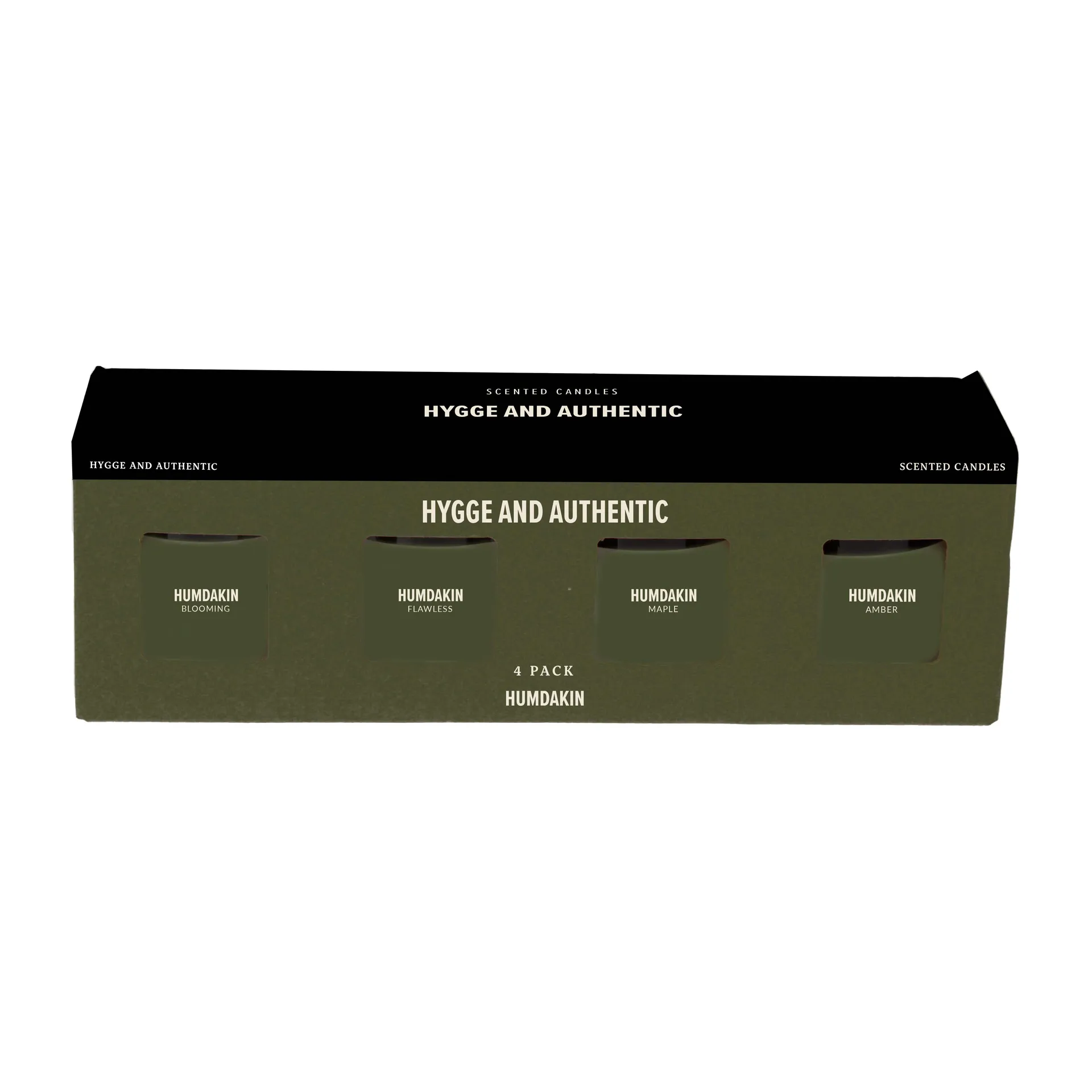 Humdakin scented candle 4-pack, Hygge and Authentic - Green Humdakin