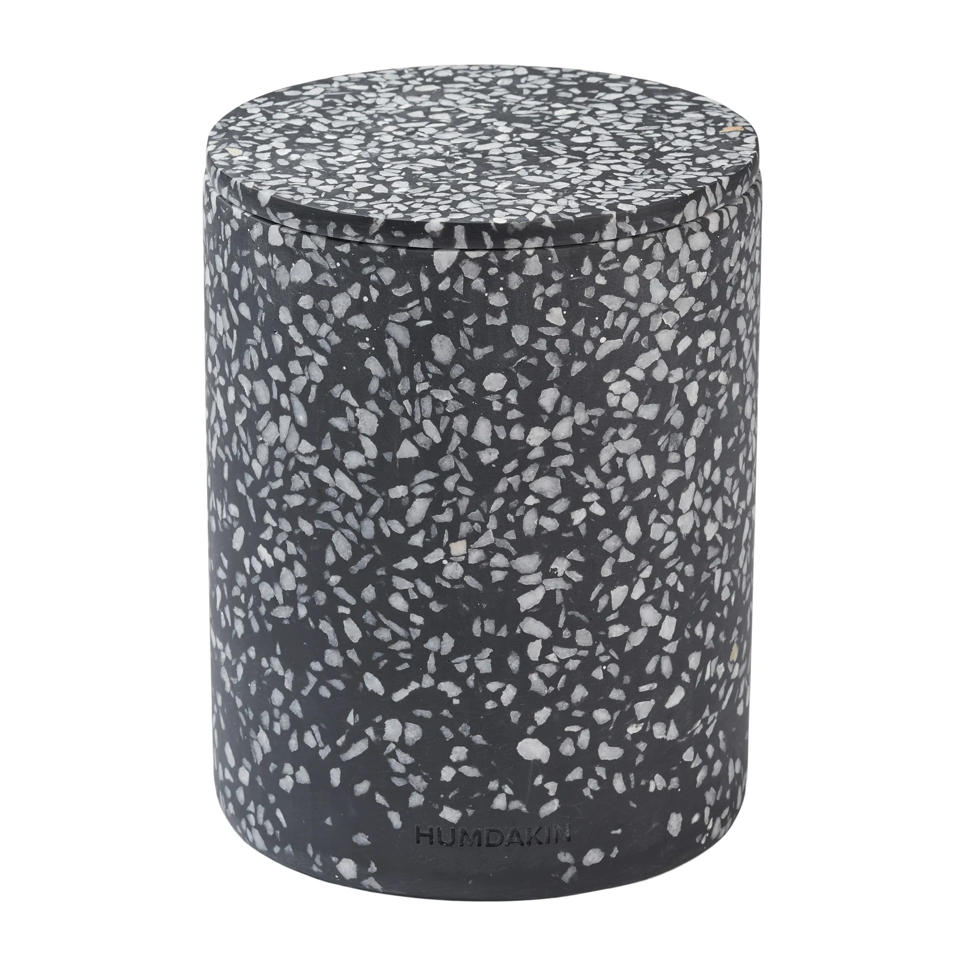 Humdakin Terrazzo vase with lid Ø13 cm, Black Humdakin