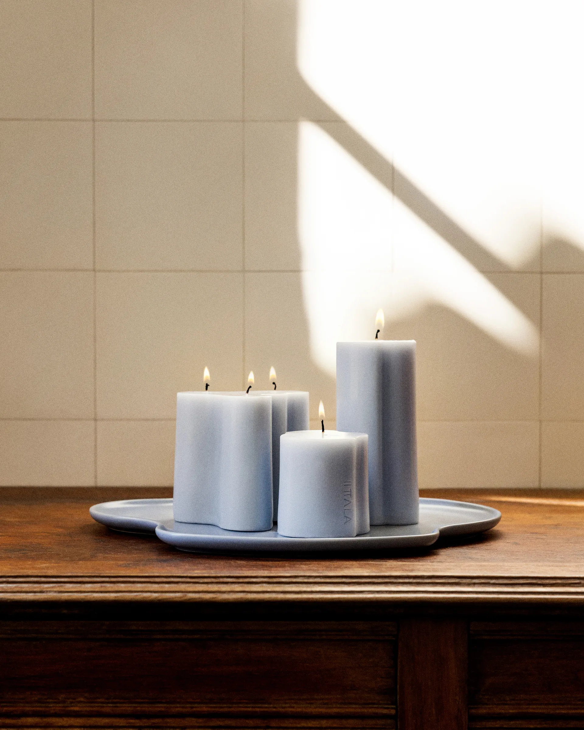 Aalto block candle, Water, 16 cm Iittala