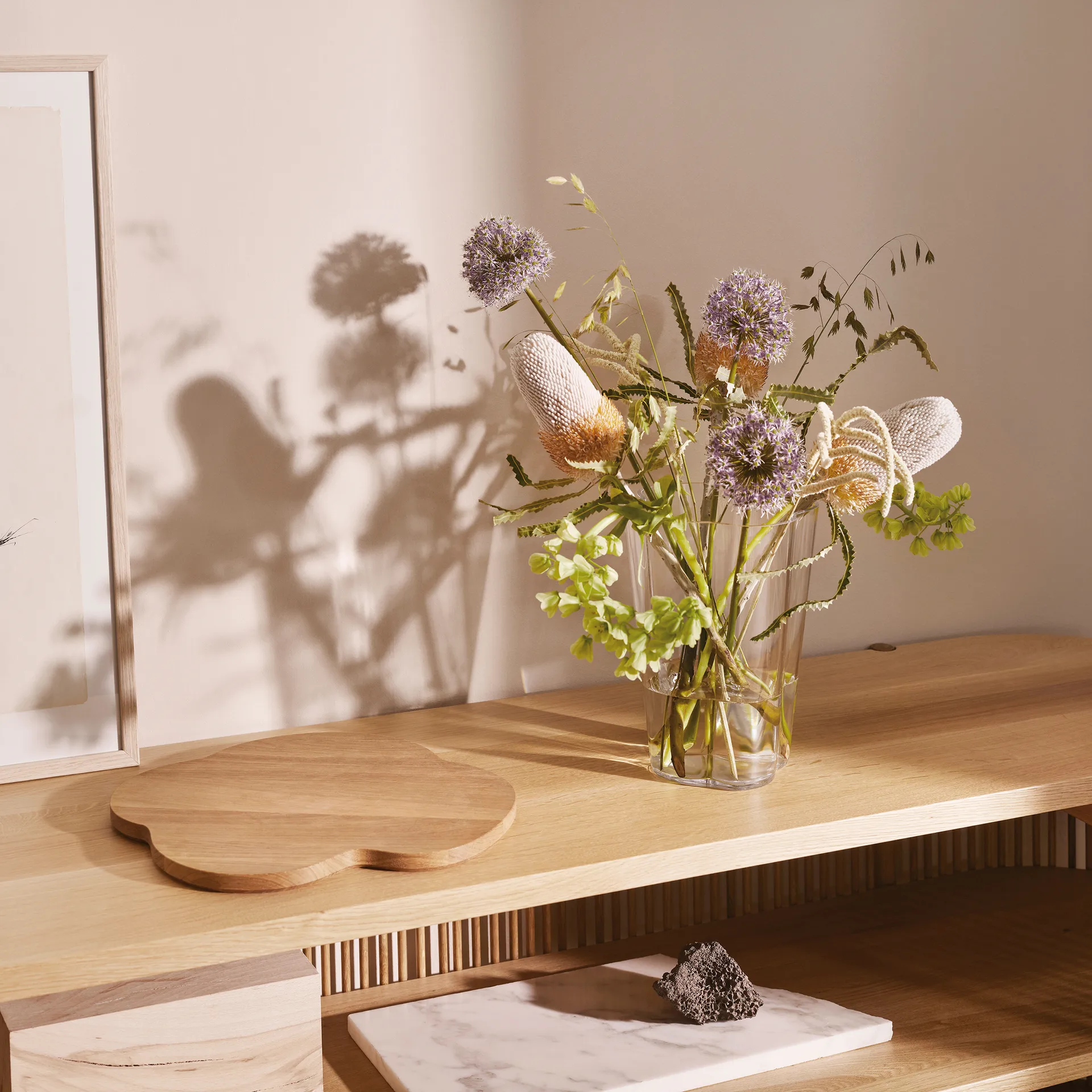 Alvar Aalto serving tray 38,8x39,7 cm, oak Iittala