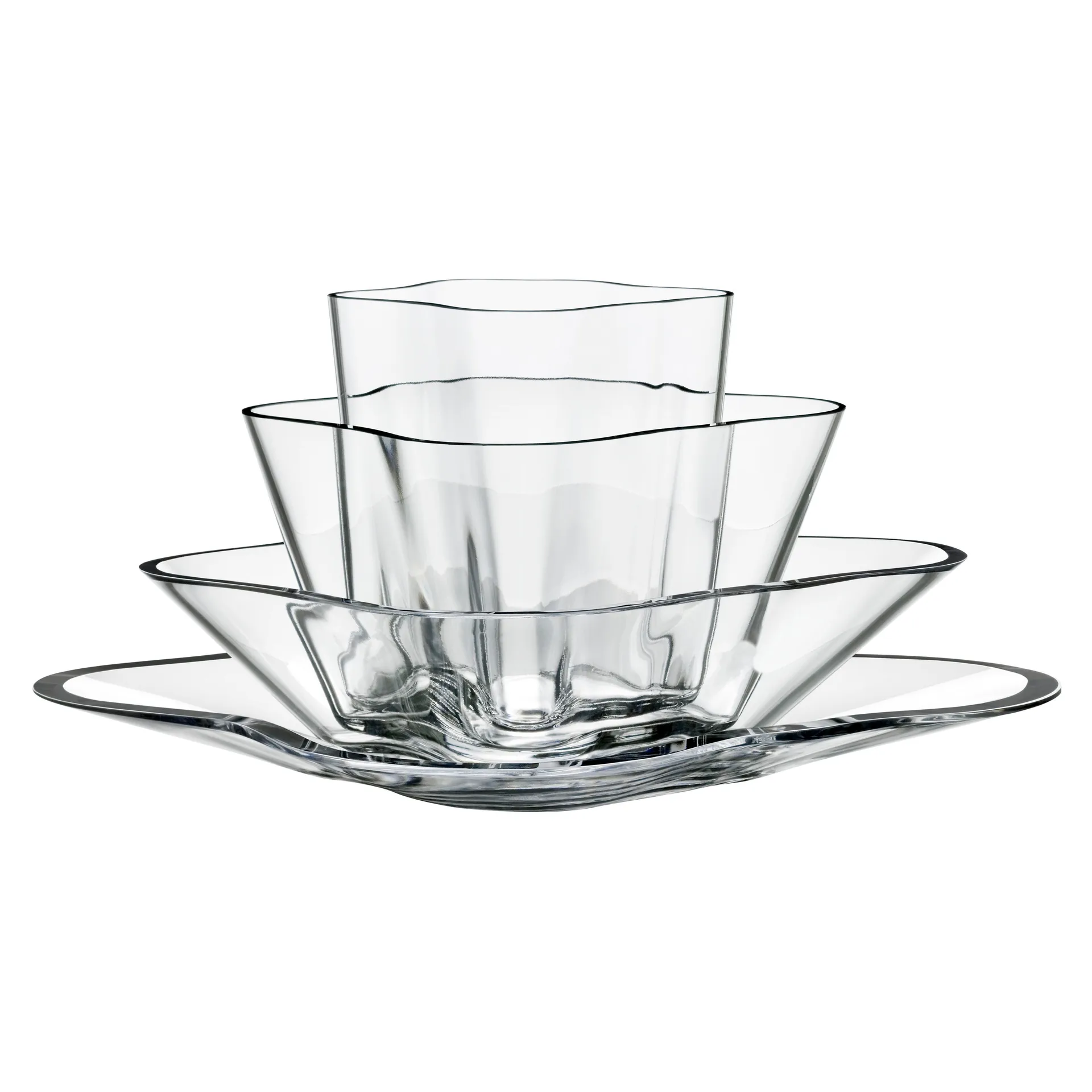 Alvar Aalto vase blomma 4 pieces, clear Iittala