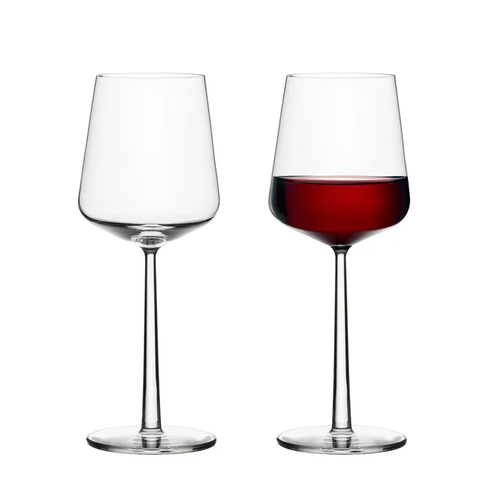 Iittala Raami Red Wine Glasses (Set Of 2) - Machine-Blown Clear Glass Designed By Jasper Morrison