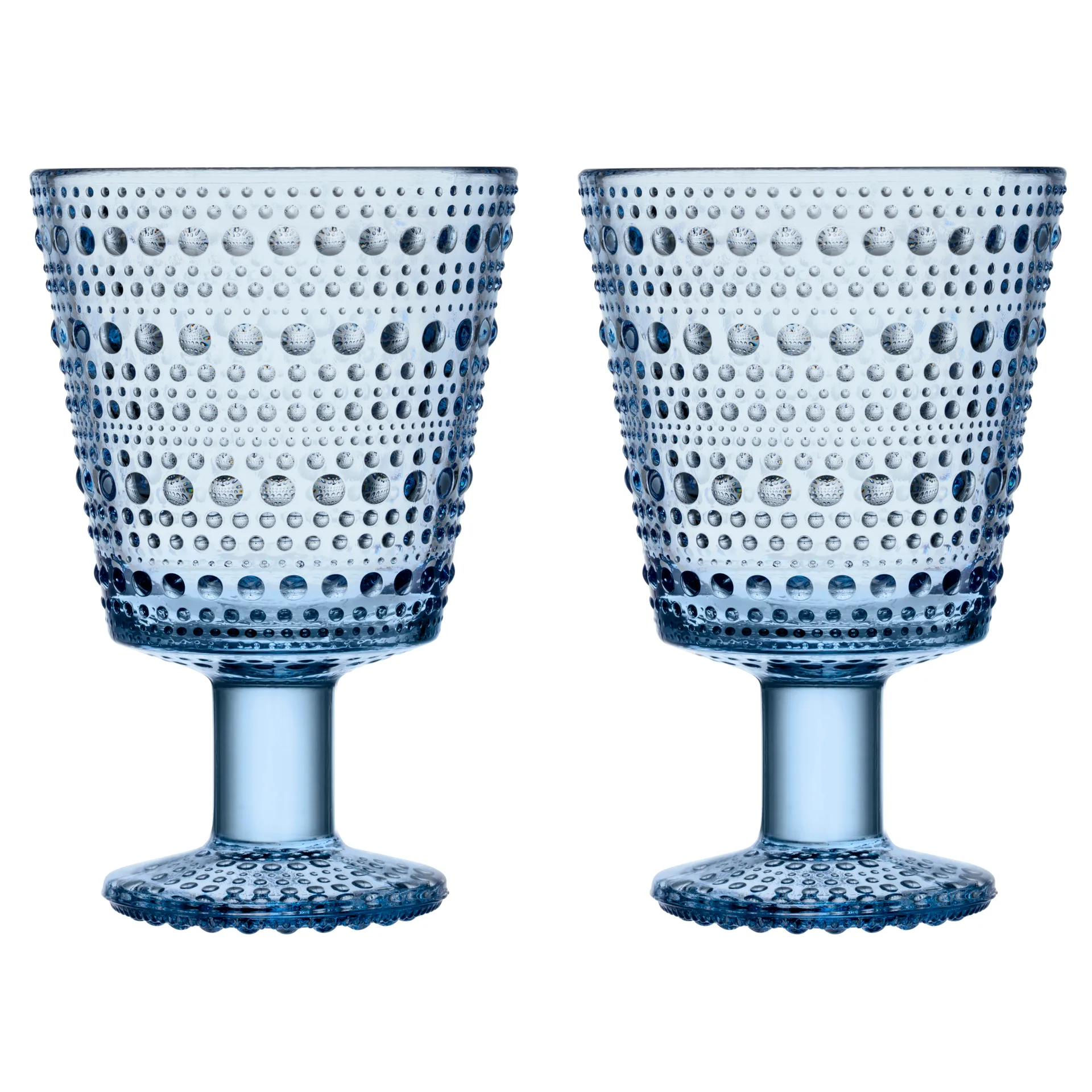 Kastehelmi drinking glass with stem 26 cl 2-pack, Aqua Iittala