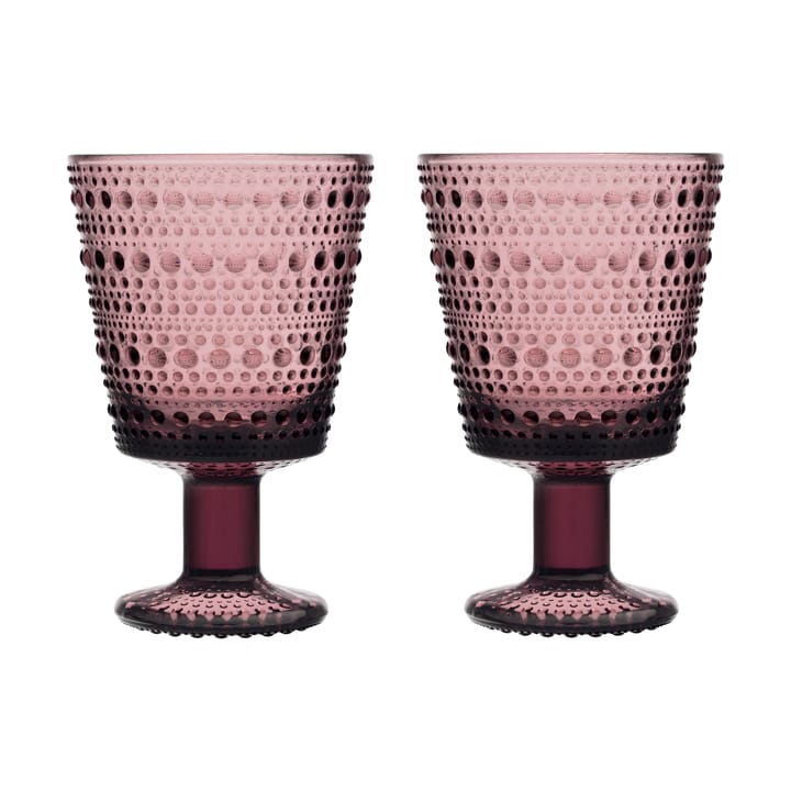 Kastehelmi drinking glass with stem 26 cl 2-pack - Heather - Iittala