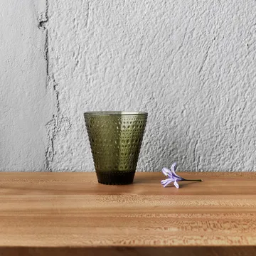 Kastehelmi glass 30 cl 2-pack - moss green - Iittala