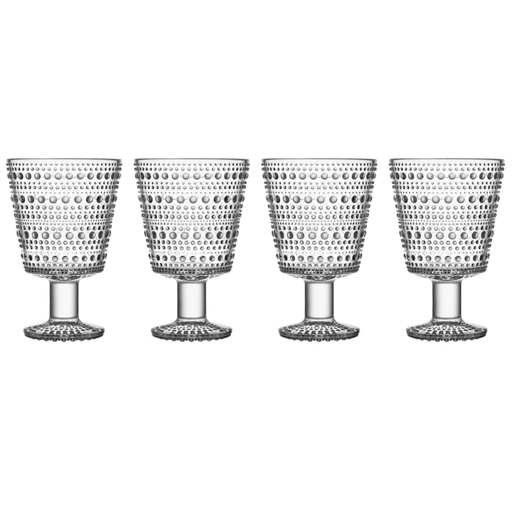 Kastehelmi water glass on base 26 cl 4-pack, clear Iittala