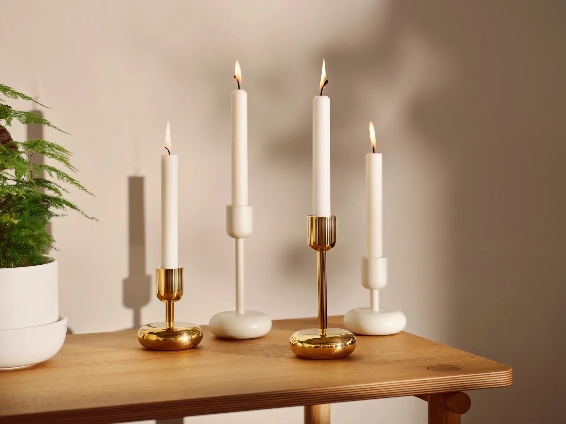 Nappula candleholder brass, small 107 mm Iittala