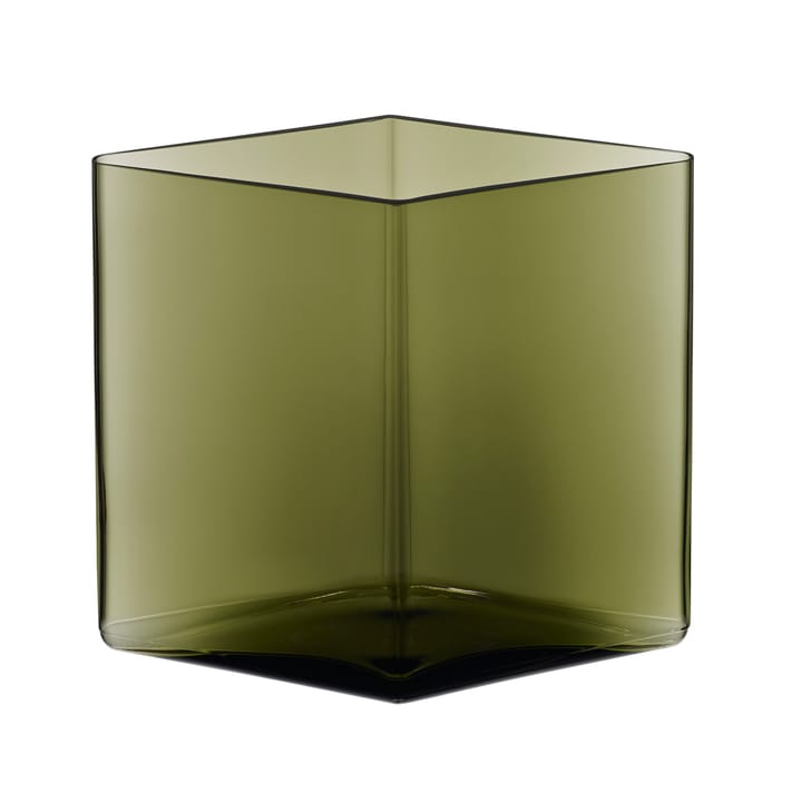 Ruutu vase 20.5x18 cm, moss green Iittala
