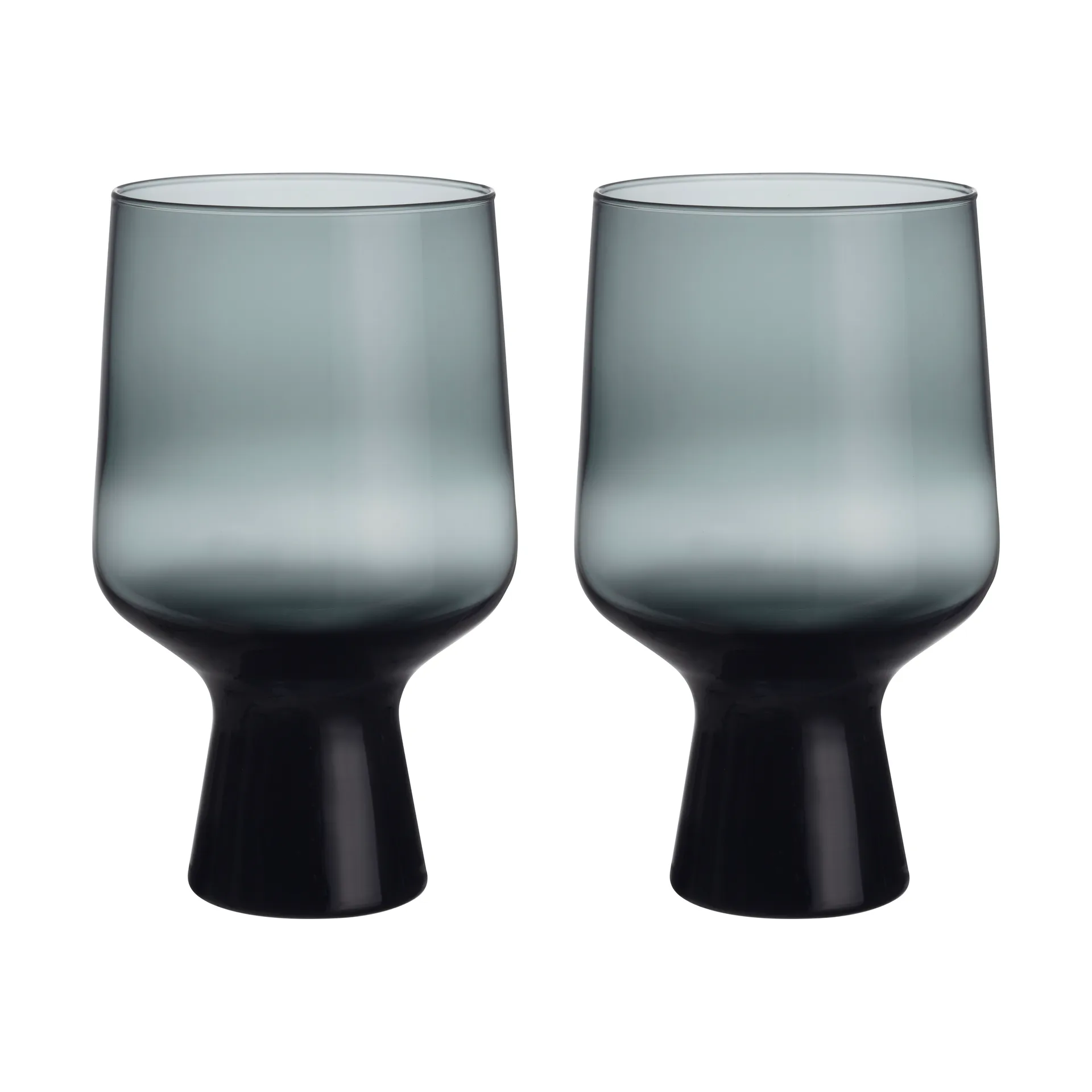 Solare glass on foot 40 cl 2-pack, Steel gray Iittala