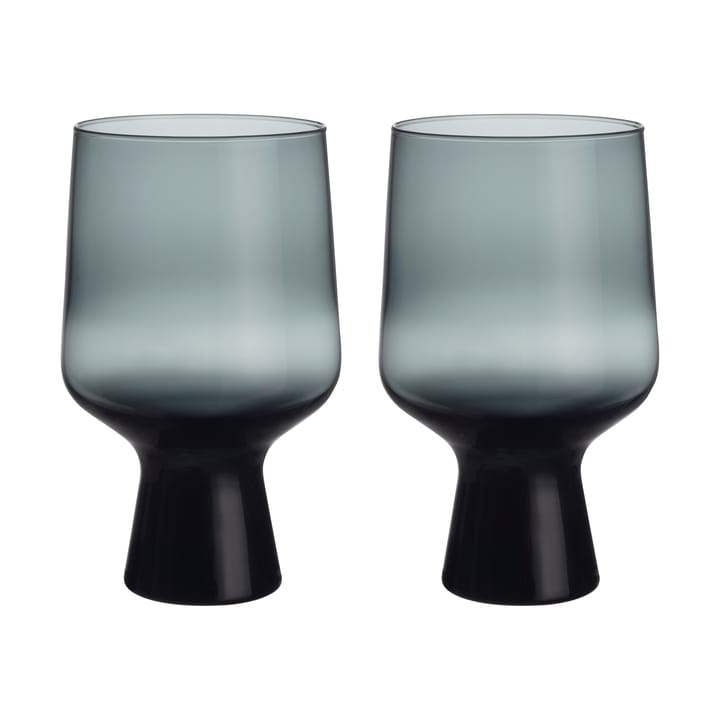 Solare glass on foot 40 cl 2-pack - Steel gray - Iittala