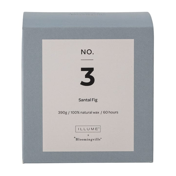 NO. 3 Santal Fig scented candle, 390 g + Giftbox Illume x Bloomingville