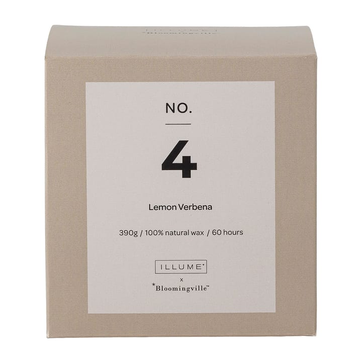 NO. 4 Lemon Verbena scented candle, 390 g + Giftbox Illume x Bloomingville