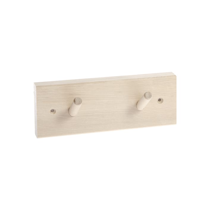 Knoppbräda hook rack birch wood, 2 hooks Iris Hantverk