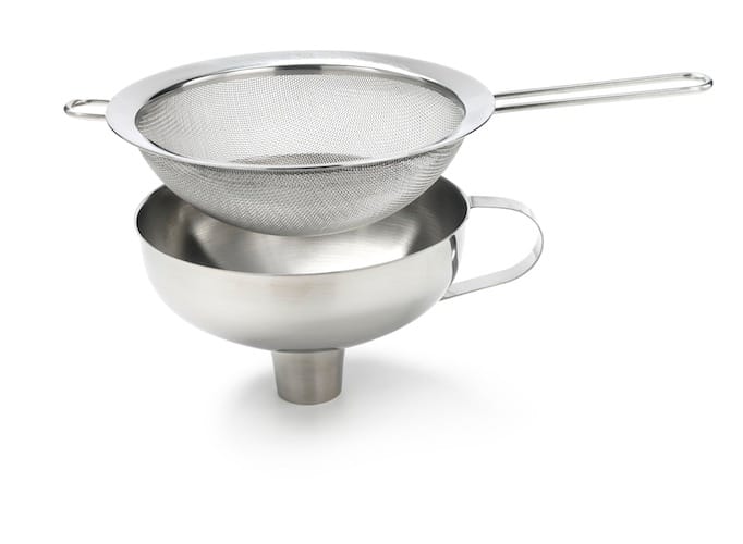 Funnel with strainer, Stainless steel ISi