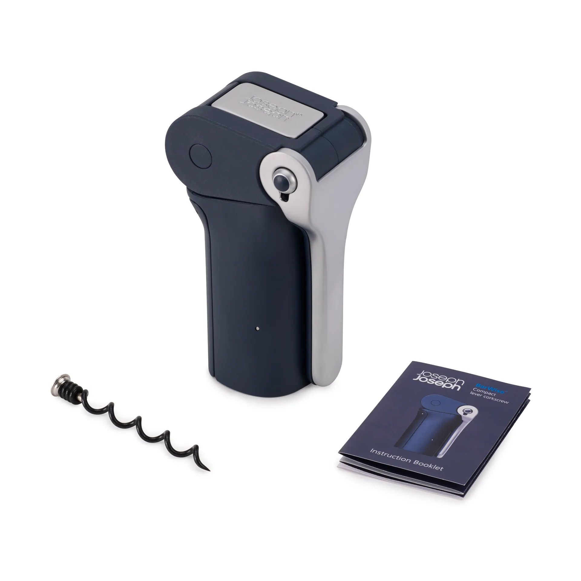 Barwise compact lever corkscrew 12.6 cm, Blue Joseph Joseph