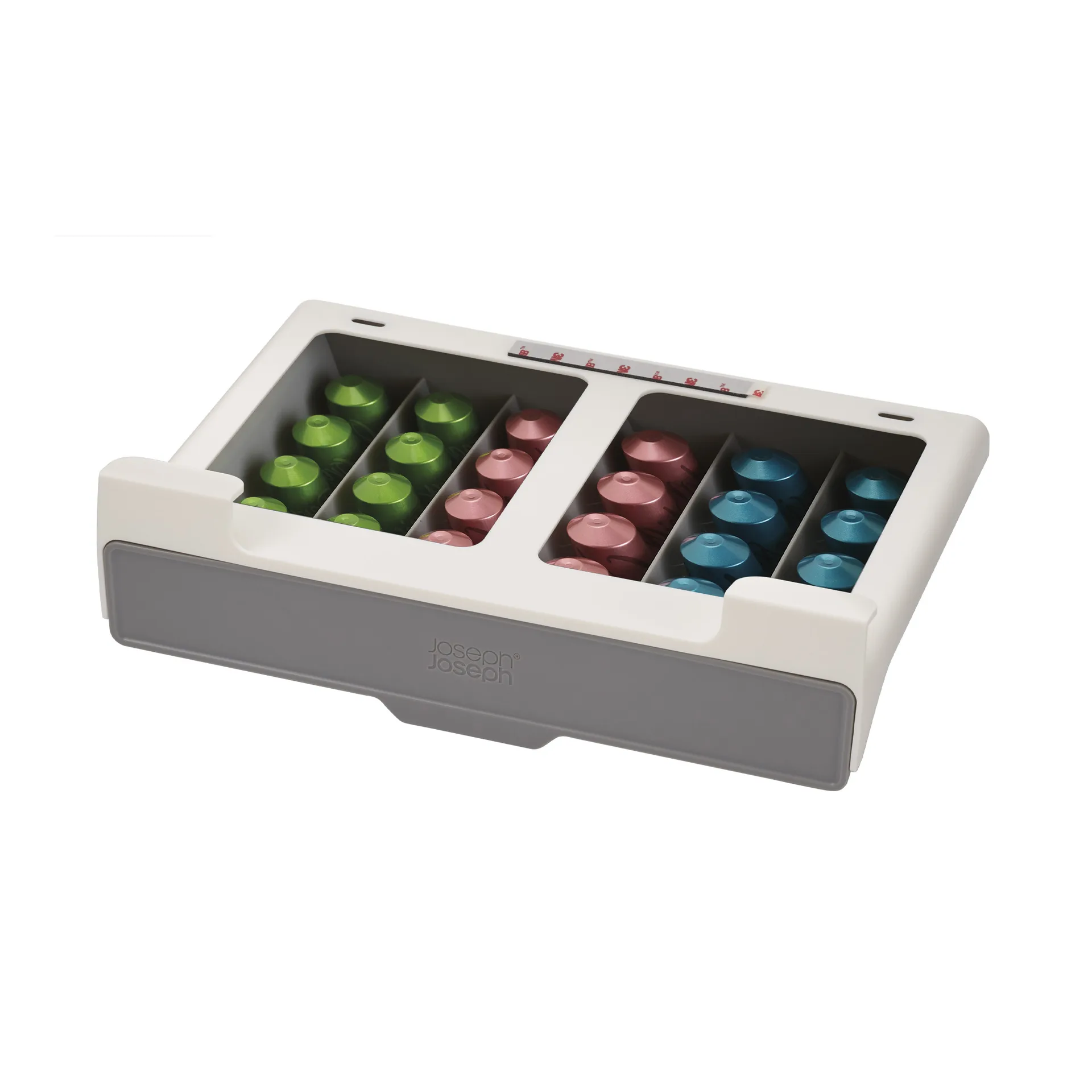 Cupboardstore storage box for coffee capsules, Light Gray Joseph Joseph