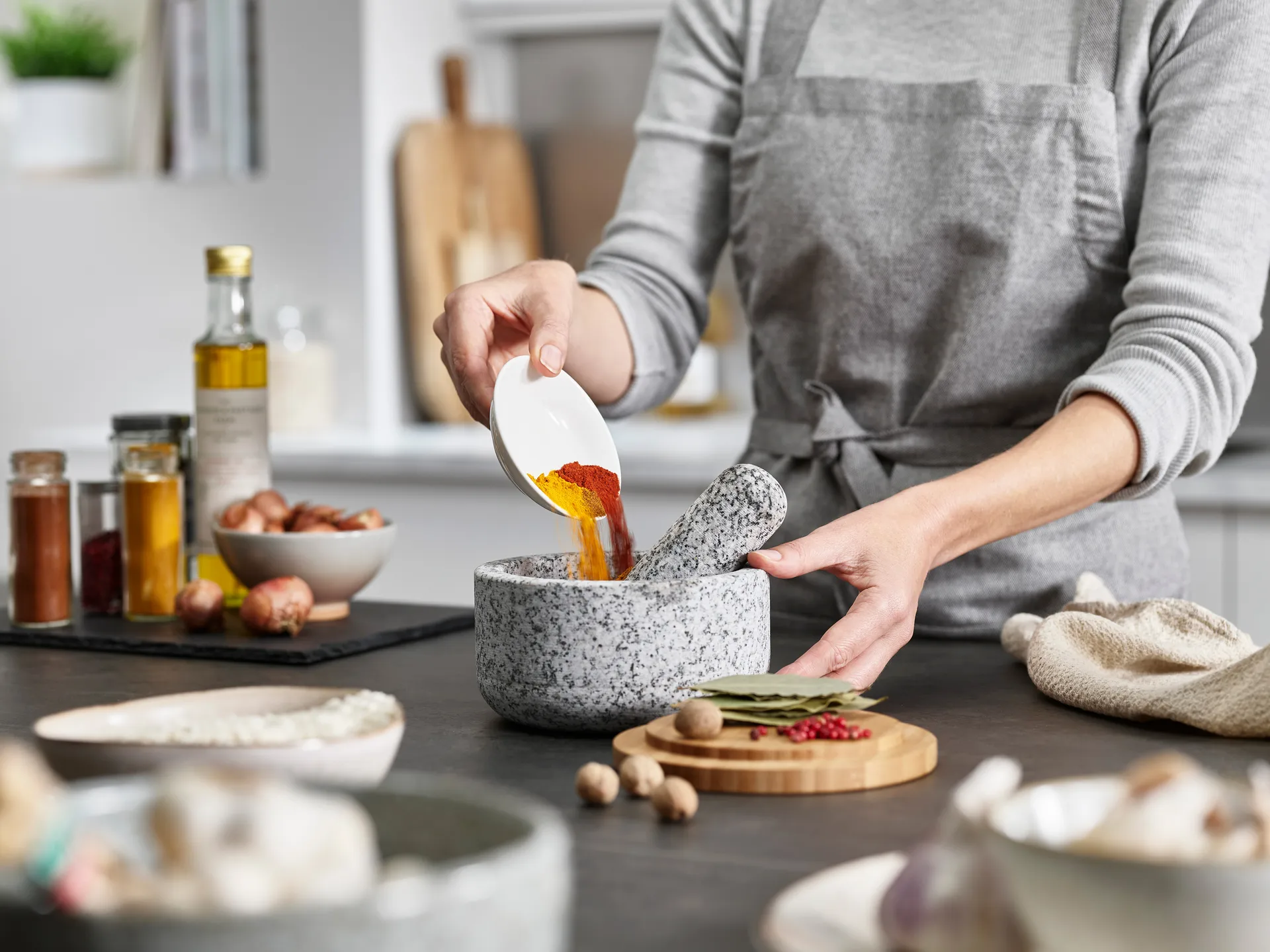 Dash Mortel Ø15.5 cm, Granite-bamboo Joseph Joseph