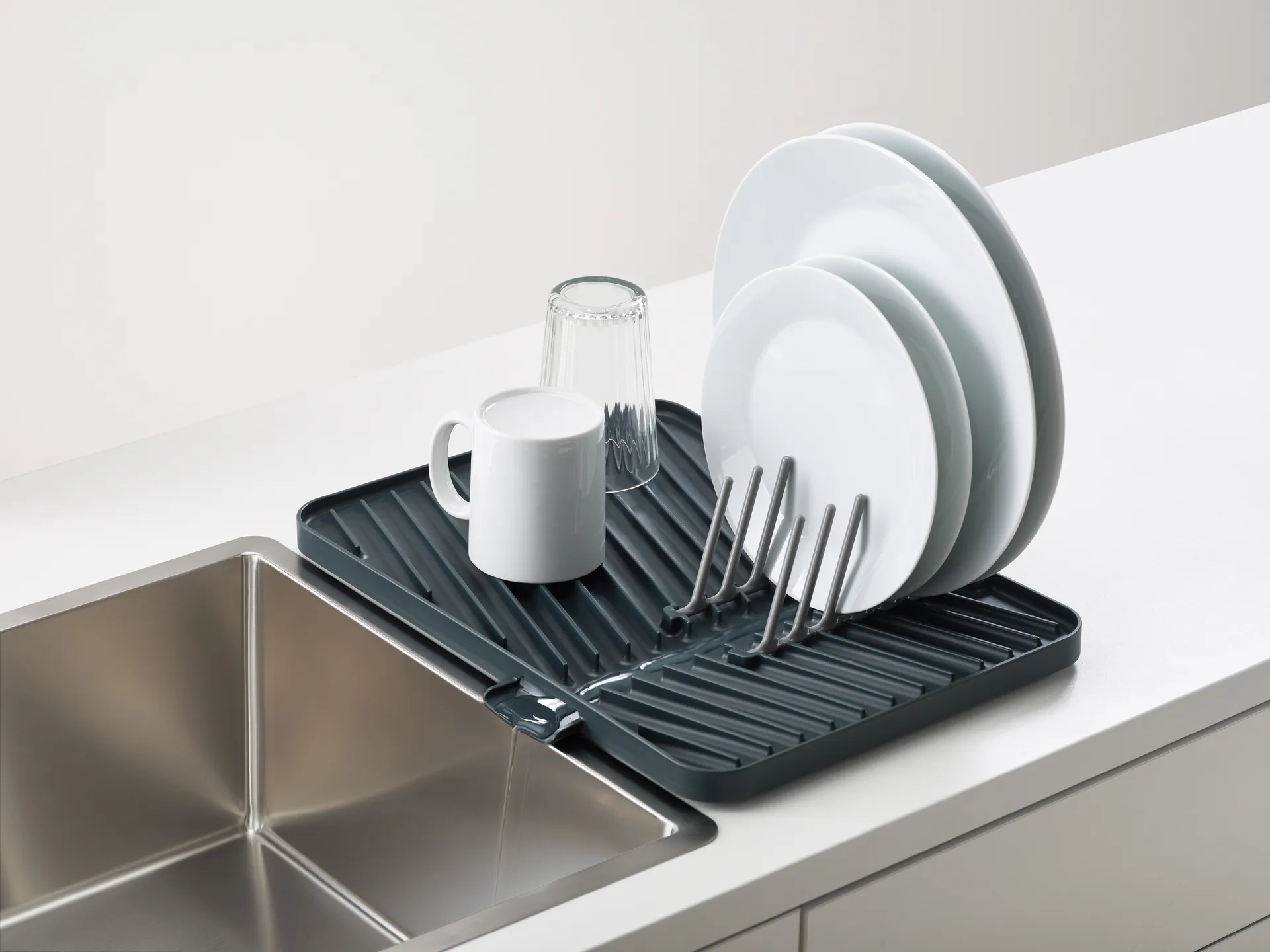 Flip-up dish rack 40 cm, Grey Joseph Joseph