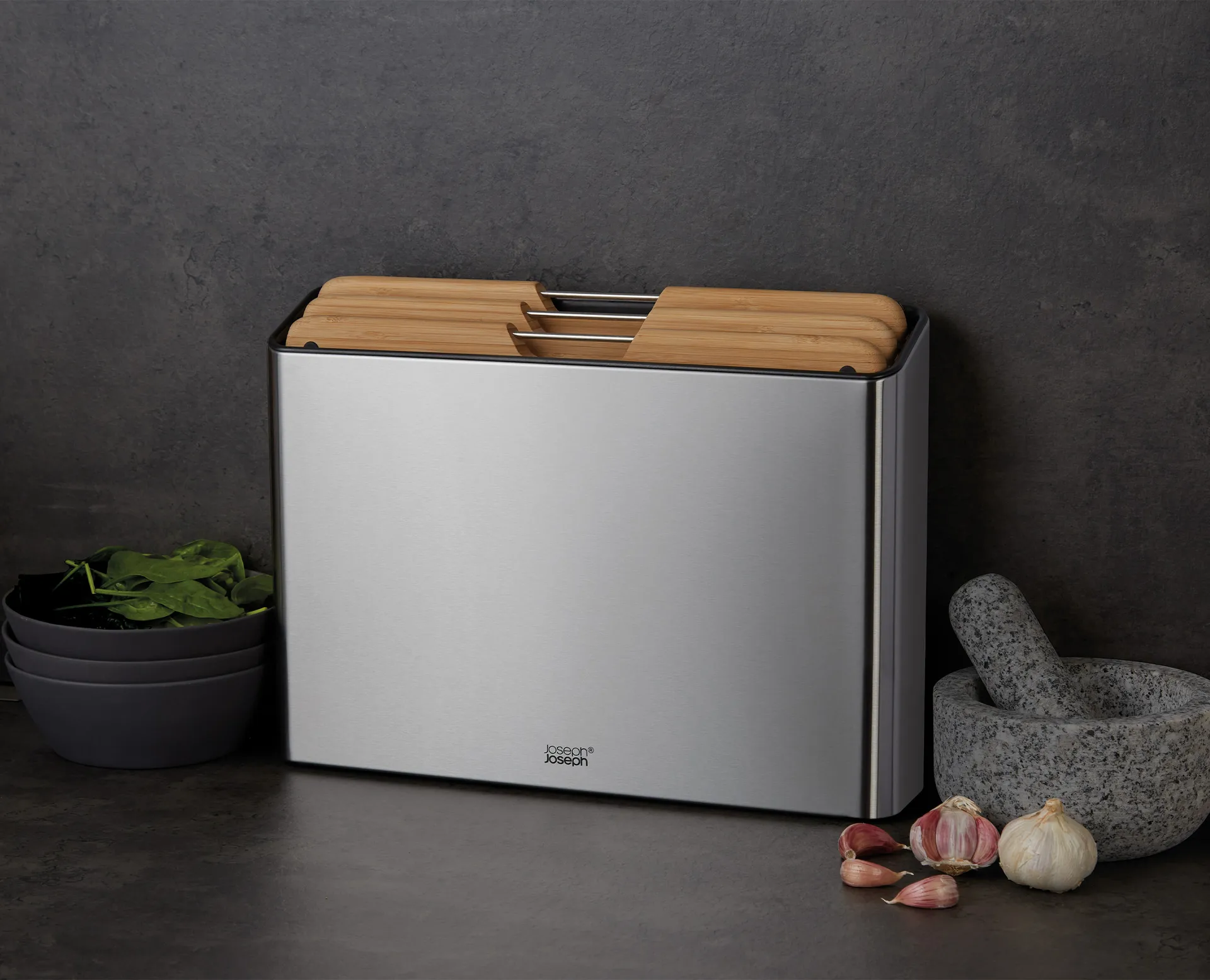 Folio steel cutting board 3 pieces, Bamboo-Steel Joseph Joseph