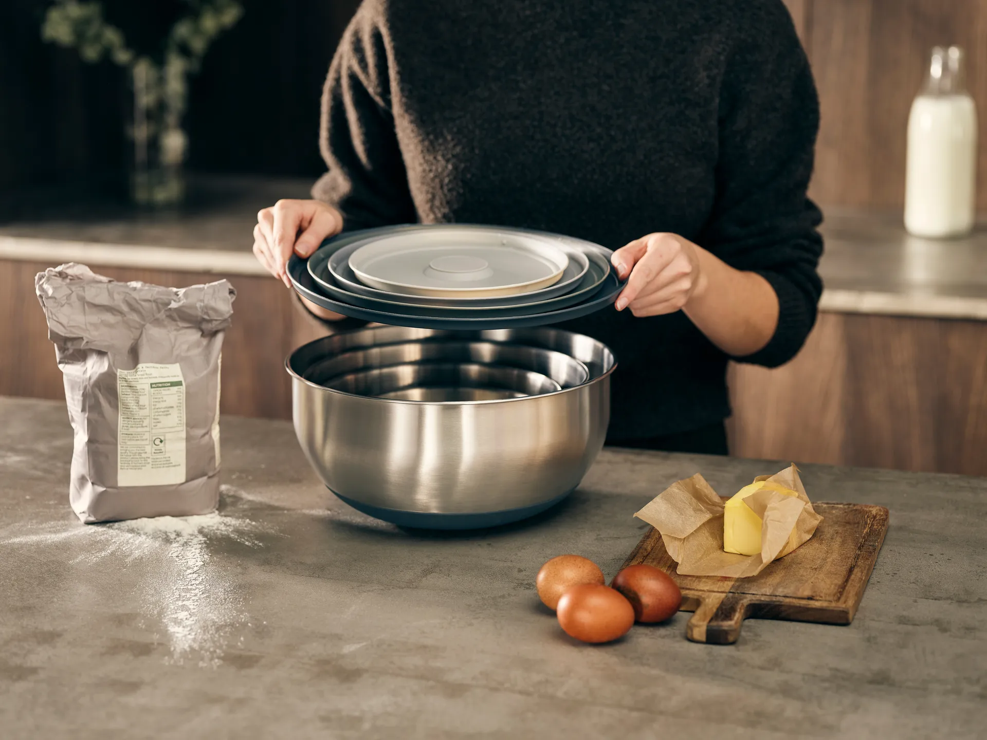 Nest Prep & Store Bowls 8 Pieces, Steel Joseph Joseph