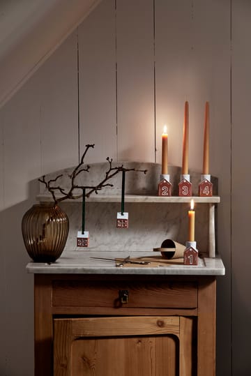 Gingerbread advent candlestick 4 pieces - Brown - Kähler