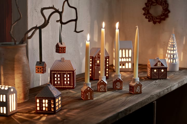 Gingerbread advent candlestick 4 pieces, Brown Kähler