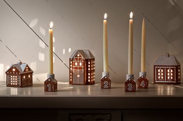 Gingerbread advent candlestick 4 pieces - Brown - Kähler