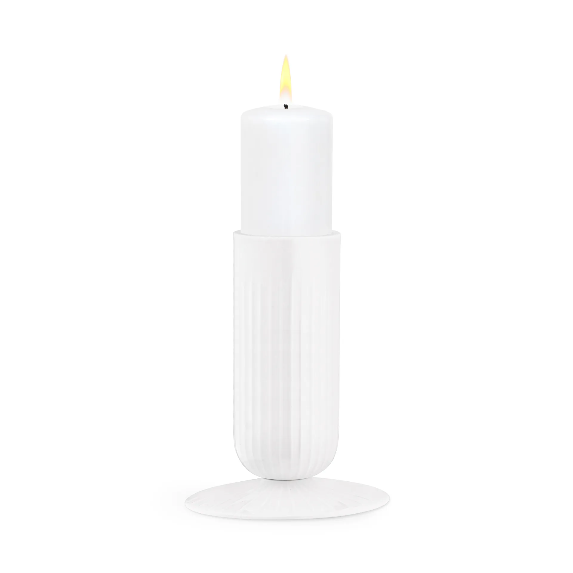 Hammershøi block candle sticks 14.5 cm, White Kähler