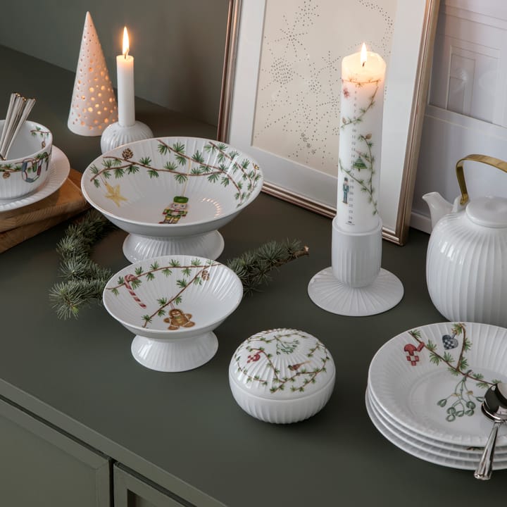 Hammershøi Christmas bowl on foot Ø23 cm, White Kähler