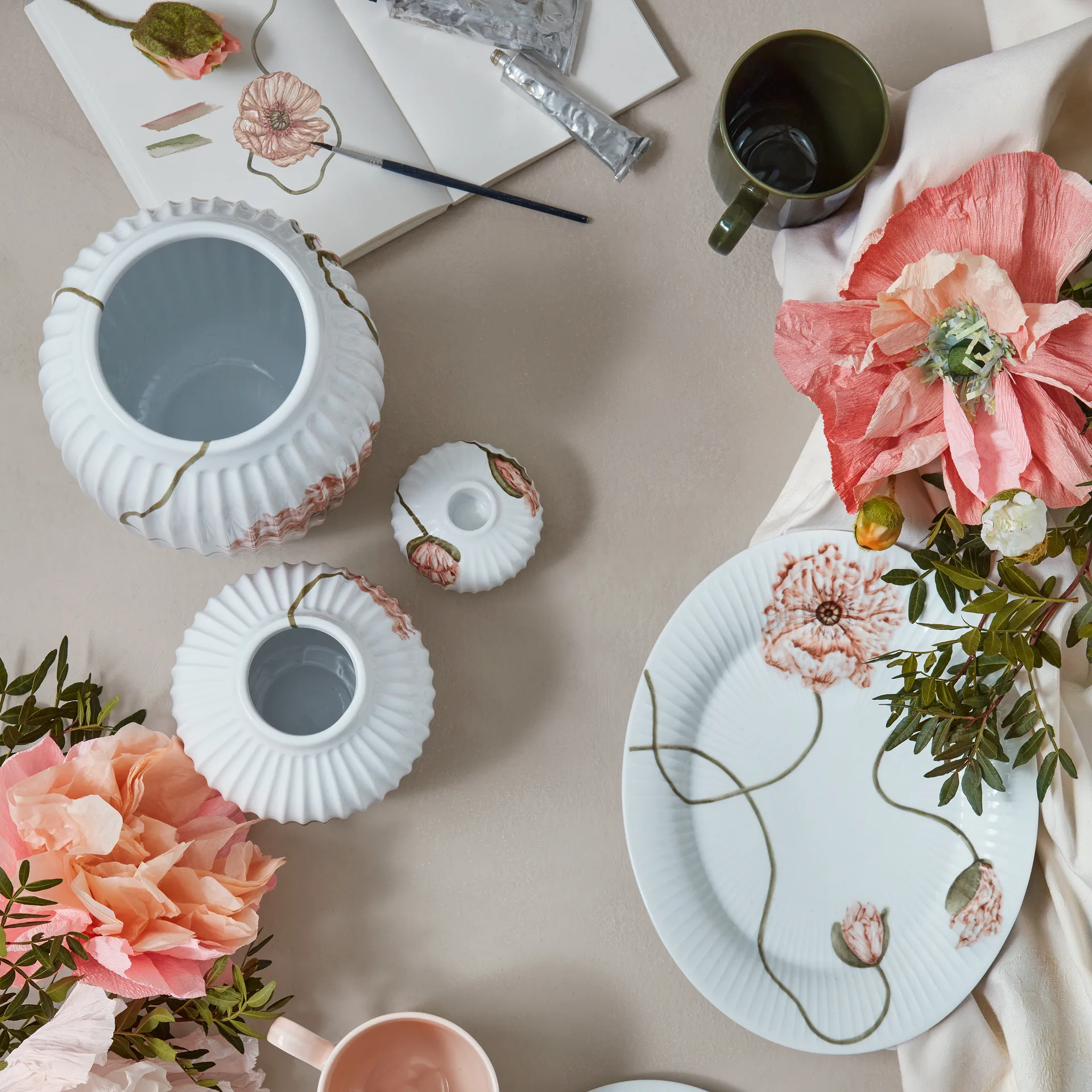 Hammershøi Poppy candle sticks Ø7.5 cm, white Kähler