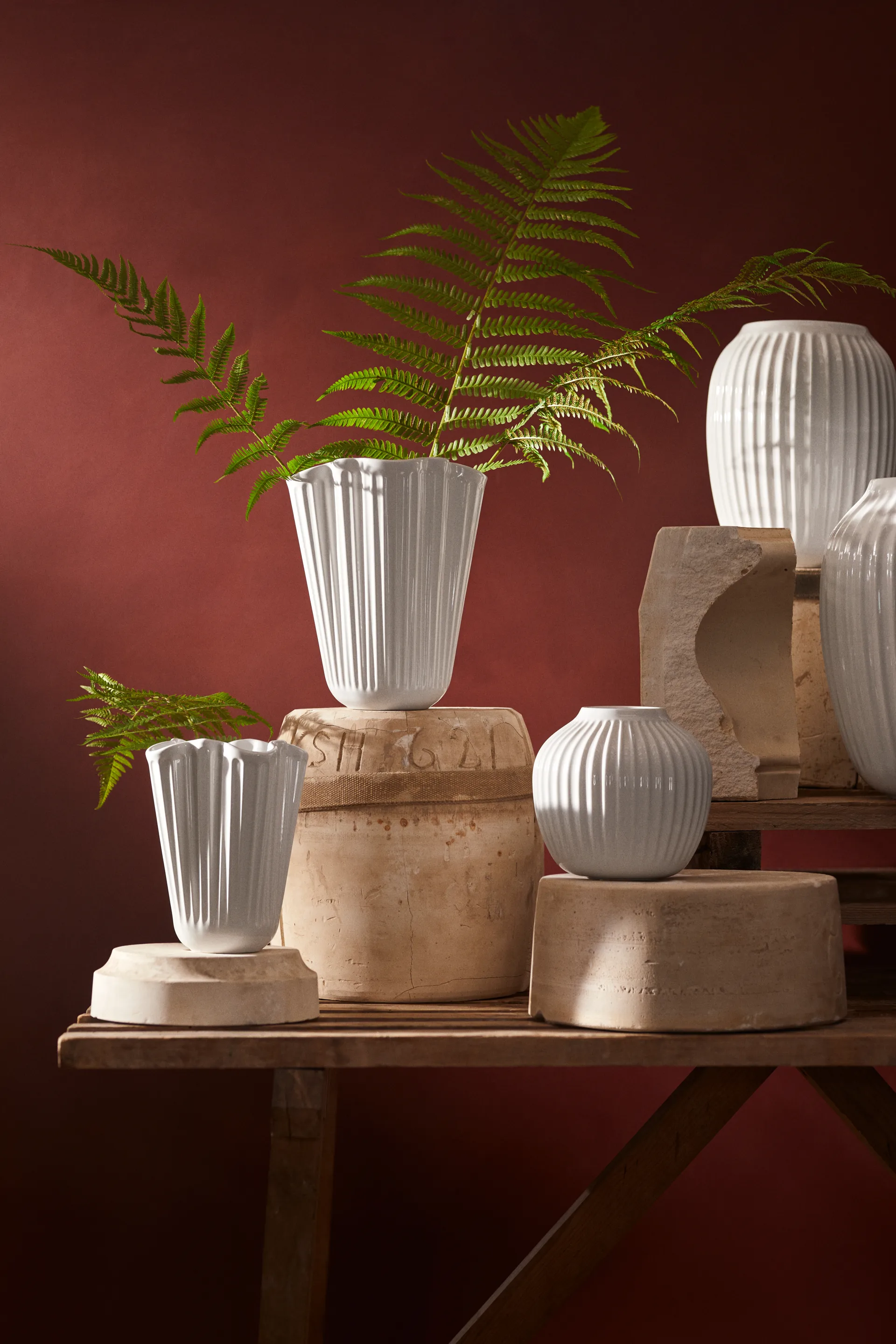 Hammershøi vase unfold, White, 20,5 cm Kähler