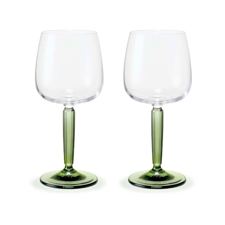 Hammershøi white wine glass 35 cl 2-pack, Clear-green Kähler